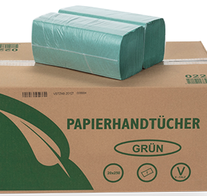 Papierhandtücher 1-lagig grün ZZ-Falz 25x21 cm 5000 Stück...
