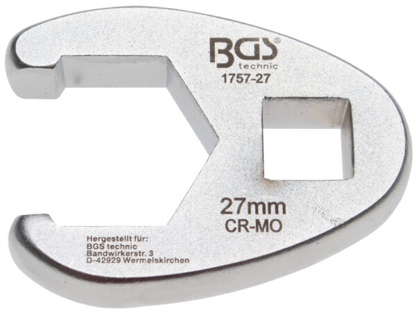 Hahnenfußschlüssel  Antrieb Innenvierkant 125 mm 12...