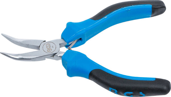 Elektronik-Spitzzange  gebogen  mit Feder  138 mm