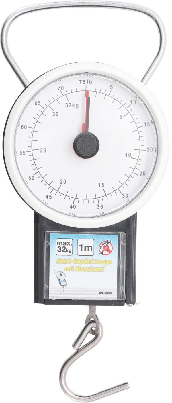 Gepäckwaage mit Rollbandmaß  max. 32 kg