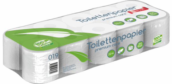 Toilettenpapier 2-lagig 100% Zellstoff-200 Blatt 10 Rollen