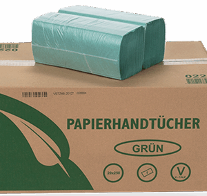 Papierhandtücher 1-lagig grün ZZ-Falz 25x21 cm 5000 Stück...